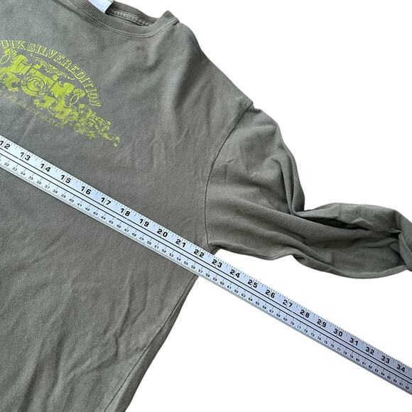 Vintage Quiksilver Edition T-Shirt Men’s Large Green Cotton Long Sleeve Surfer - Picture 8 of 10